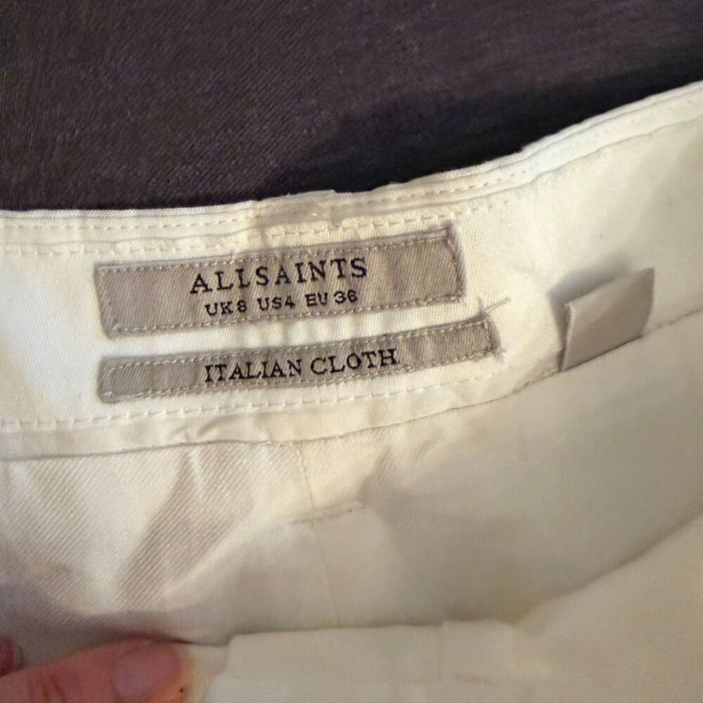 NWT AllSaints Petra Linen Blend Bermuda Shorts Ivory Cream size us 4/UK8 - Picture 8 of 15